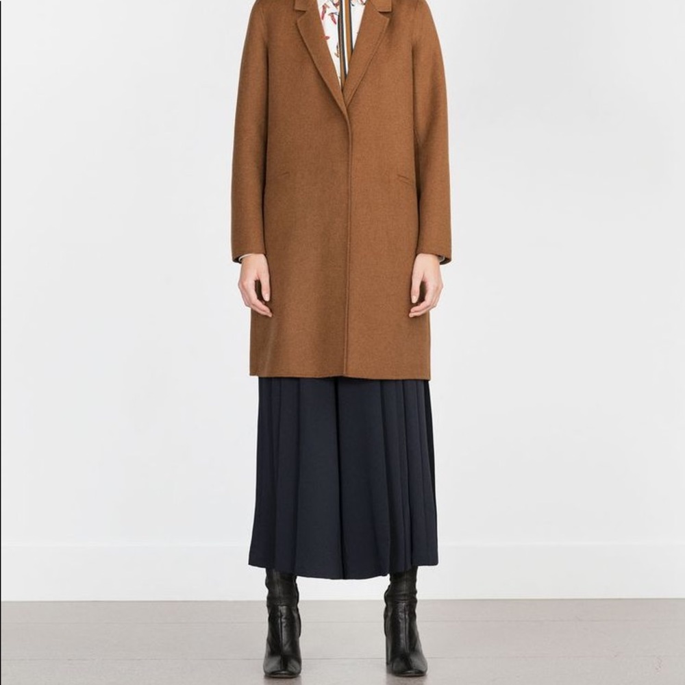 Zara Basic Camel Wool Coat